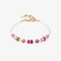 Coeur De Lion Gold Tone Pink & White Multi Stone Bracelet 4565/30-0422