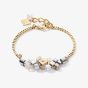 Coeur De Lion GeoCUBE Gold Tone Multistone Cluster Bracelet 5037/30-1617