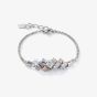 Coeur De Lion GeoCUBE Silver Tone Multistone Cluster Bracelet 5037/30-1723