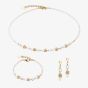 Coeur De Lion Mini Cubes Gold White Bracelet 4565/30-1416