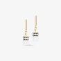 Coeur De Lion GeoCUBE Iconic White & Gold Layer Drop Earrings 2810/21-1416