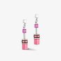 Coeur De Lion GeoCUBE Iconic Viva Magenta Pink Layer Drop Earrings 2838/21-0422