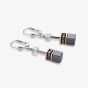 Coeur De Lion GeoCUBE Grey Dropper Earrings 4015/20-0730