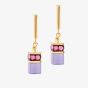 Coeur De Lion Ladies GeoCUBE Pink & Purple Drop Earrings 2810/21-1500