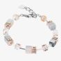 Coeur De Lion Ladies GeoCUBE Iconic Rose Gold Peach Square Crystal Bracelet 4017/30-0235