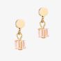Coeur De Lion Ladies Elegance Gold Apricot Square Crystal Earrings 4357/21-0230
