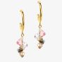 Coeur De Lion Ladies Gold Light Rose Dancing Crystals Drop Earrings  4639/21-1920