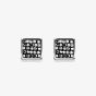 Coeur De Lion Silver Tone Anthracite Crystal Square Stud Earrings 0117/21-1223