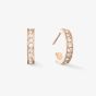 Coeur De Lion Rose Gold Tone Stainless Steel Crystal Hoop Earrings 0127/21-1822