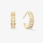 Coeur De Lion Gold Tone Stainless Steel Crystal Small Hoop Earrings 0131/21-1816