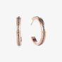 Coeur De Lion Rose Gold Tone Black Crystal Hoop Earrings 0149/21-1225