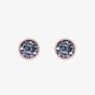 Coeur De Lion Rose Gold Tone Anthracite Crystal Stud Earrings 0218/21-1223