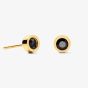 Coeur De Lion Sparkling Dots Gold Tone Black Crystal Glass Stud Earrings 0227/21-1316