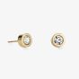 Coeur De Lion Gold Tone Stainless Steel Crystal Stud Earrings 0228/21-1816