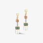 Coeur De Lion GeoCUBE Iconic Gold Tone Multi Colour Multi Stone Dropper Earrings 3018/21-0911