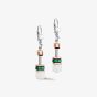 Coeur De Lion GeoCUBE Iconic Rose Gold & Green Multi Stone Dropper Earrings 4013/20-0521