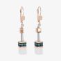 Coeur De Lion GeoCUBE Petrol Blue Dropper Earrings 4013/20-0624