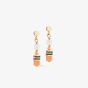 Coeur De Lion Mini Cubes Gold Tone Multi Stone Orange Dropper Earrings 4565/21-0200