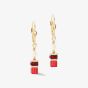 Coeur De Lion Sparkling Princess Gold Tone Red Multi Stone Dropper Earrings 4567/20-0300