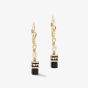Coeur De Lion Sparkling Princess Gold Tone Black Multi Stone Dropper Earrings 4567/20-1300