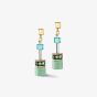 Coeur De Lion Gold Tone Blue & Green Multi Stone Dropper Earrings 4905/21-0506