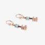 Coeur De Lion GeoCUBE Rose Gold Tone Multicolour Drop Earrings 4945/20-0626