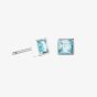 Coeur De Lion Brilliant Square Small Silver Aqua Blue Earrings 0501/21-2017