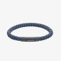 Unique Navy Leather 21cm Navy Stainless Steel Clasp Bracelet B554NV/21CM