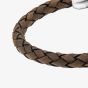 Unique Braided Brown Leather & Stainless Steel Bracelet B569DB/21CM