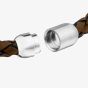 Unique Braided Brown Leather & Stainless Steel Bracelet B569DB/21CM