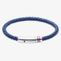Unique Blue Leather Braided Bracelet B533NV/21CM
