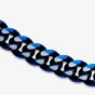 Unique Stainless Steel Blue Matte Polished Curb Chain Necklace LAK-228/50CM