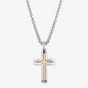 Unique Stainless Steel & Gold Plated Polished Cross Necklace AN-132/50CM