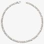 Unique Stainless Steel Matte Polished Figaro Chain Necklace LAK-182/50CM