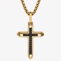 Unique Gold Tone & Black Cross Pendant Chain Necklace AN-166/50CM