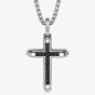 Unique Stainless Steel Black IP Inlay Cross Pendant Necklace AN-165/50CM