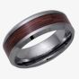 Unique Mens Tungsten Carbide 8mm Wood Inlay Ring TUR-41