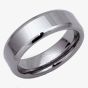 Unique Mens Tungsten Carbide 7mm Polished Bevelled Ring TUR-1