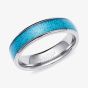 Unique Tungsten Carbide 6mm Silver & Turquoise Ring TUR-180