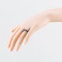 Unique Zirconium Black 7mm Hammered Band Ring ZR-26