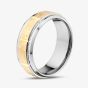 Unique Tungsten Silver & Gold PVD 8mm Band Ring TUR-226