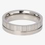 Unique Titanium 7mm Matte Polished Ridged Ring TR-110