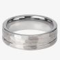 Unique Tungsten 7mm Hammered Ring TUR-79