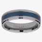 Unique 6mm Blue Inlay Tungsten Carbide Ring TUR-89