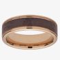 Unique Rose Gold Plated Brown Inlay Tungsten Carbide Ring TUR-97
