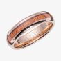 Unique Tungsten Rose Gold Plated & Wood Inlay 6mm Ring TUR-138