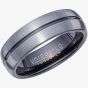 Unique Mens Tungsten Brushed Black IP Plated 7mm Ring TUR-129