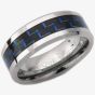 Unique Mens Tungsten Blue Carbon Inlay 8mm Ring TUR-32