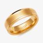Unique Tungsten Gold Plated 7mm Brushed Band Ring TUR-165