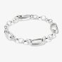 THOMAS SABO Charm Club Connect Silver 3x Oval Link Charm Bracelet C1203-001-21
